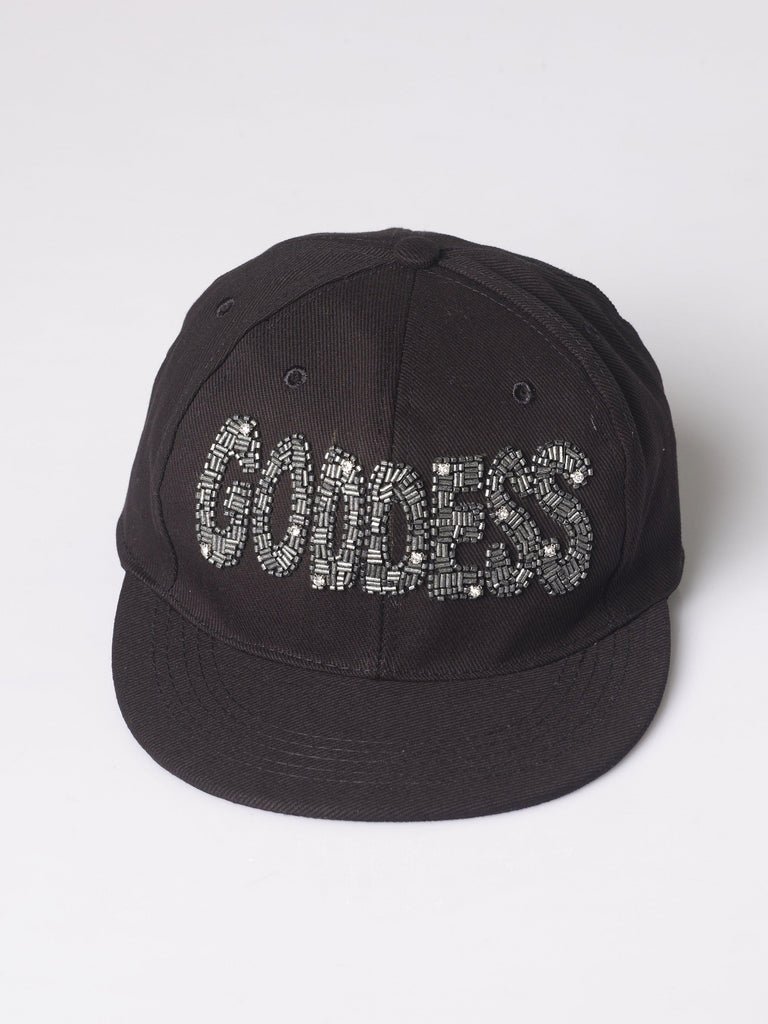 FK "Goddess" Hand Embellished Message Cap - shopfarahkhan