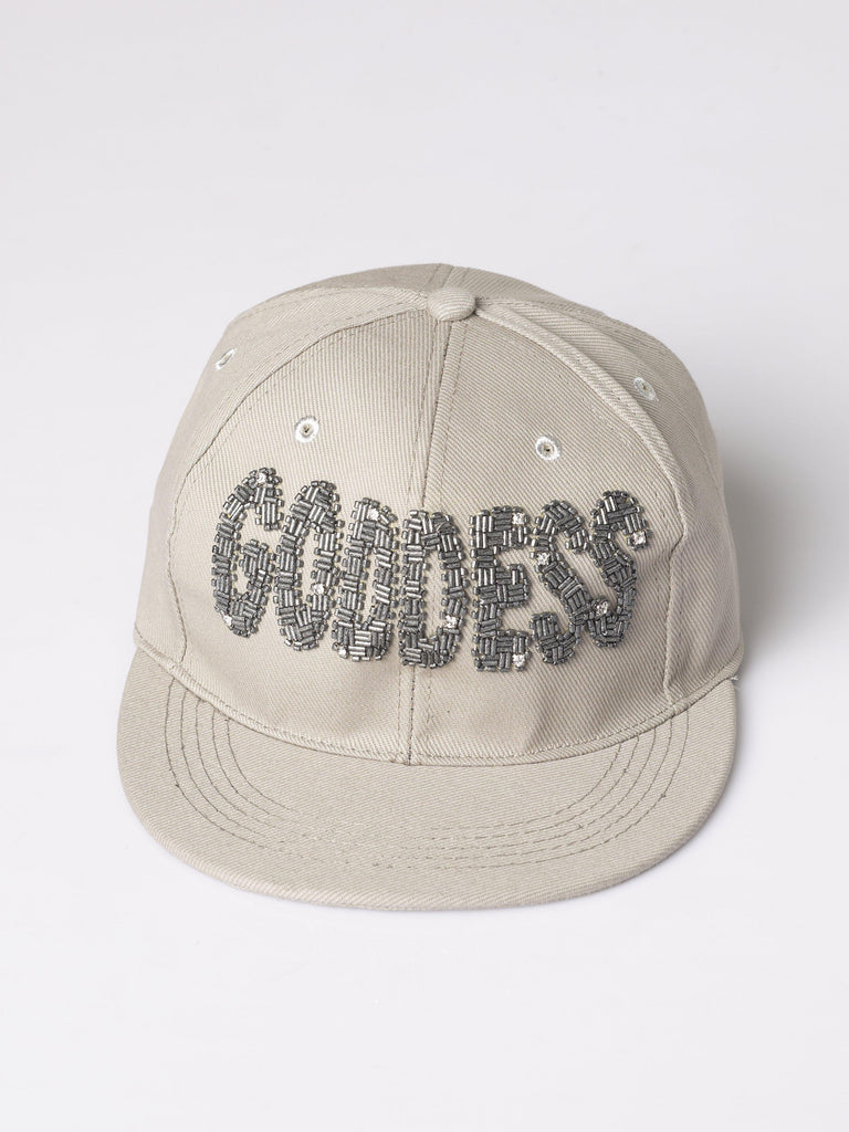 FK "Goddess" Hand Embellished Message Cap - shopfarahkhan